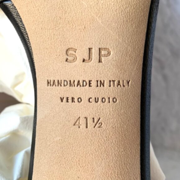 NIB SJP by Sarah Jessica Parker Carrie Black T-Strap Pumps EU 41.5 US 10.5 100mm - Picture 15 of 15